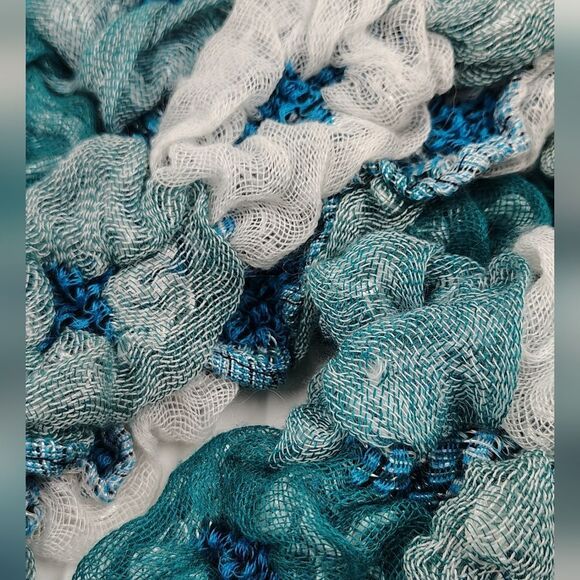 Blue & White  Long Scarf - Picture 7 of 12